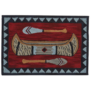 Wilderness Canoe Hooked Rug 2x3' Park Designs - The Fox Decor